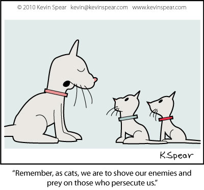 Cats And Kittens Cartoon. Cartoon of a cat with her