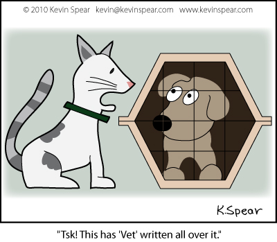 Spear-Cartoon_3682 Spear 3682 Caged for the Vet