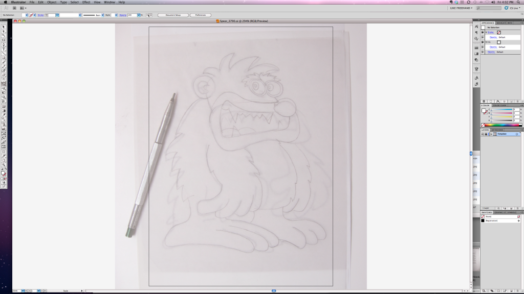 Monster illustration placed in Adobe Illustrator Screen shot 2011 05 20 at 4.02.16 PM 1024x576 Placed Monster