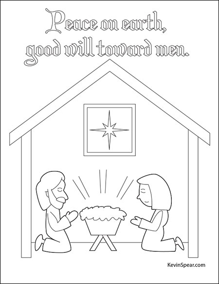 Spear Nativity01 Christmas Nativity Coloring Page